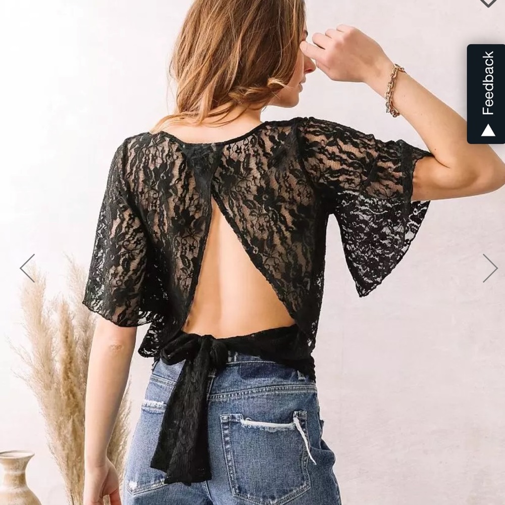 Open Back Lace Top - Picture 2 of 3